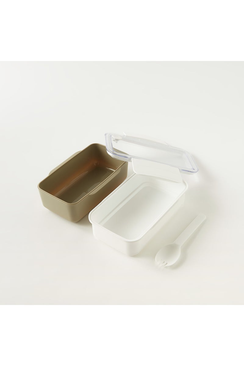 gloo Layered Lunch Box with Clip Lock Lid and Fork - Image 4